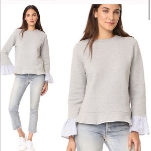 Clu too ruffle, bell sleeve sweatshirt